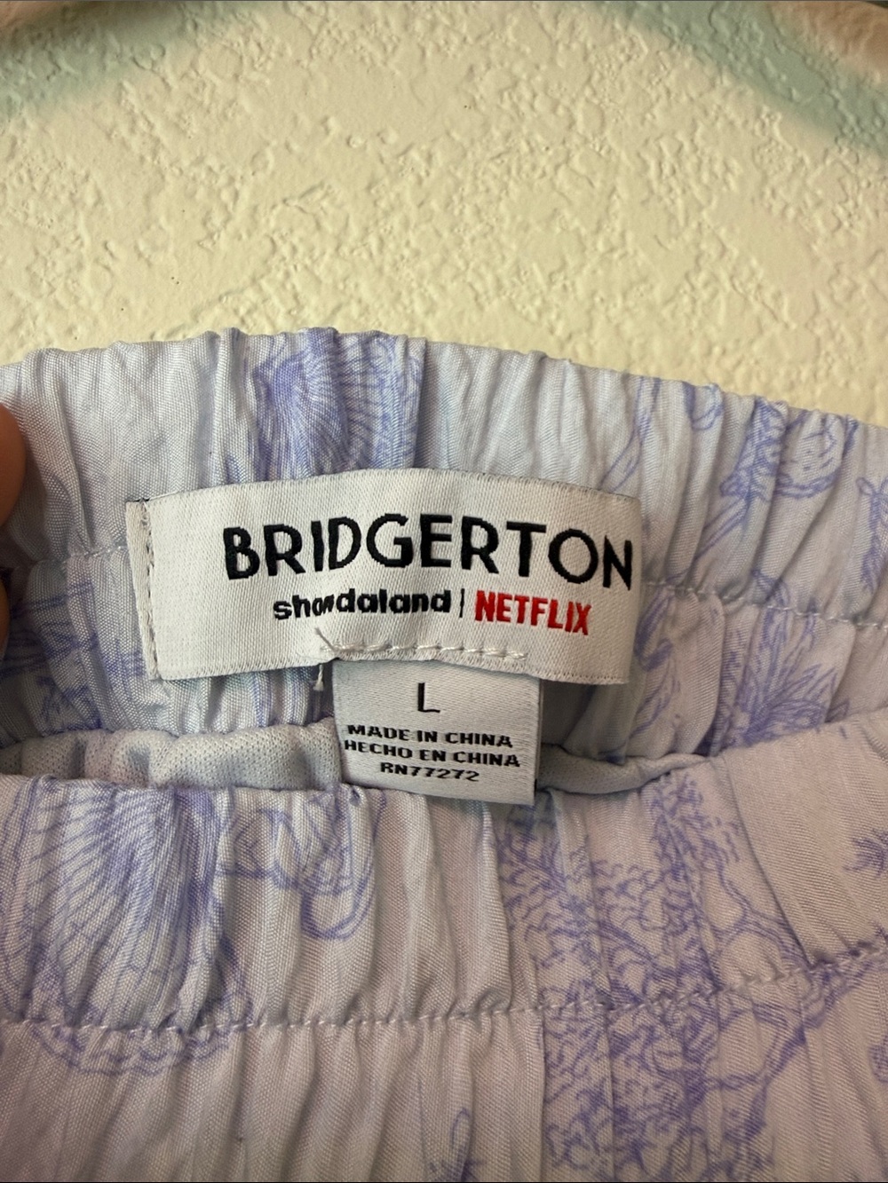 Bridgerton Light Blue Floral Tiered Ruffle Skirt Size Large - Picture 5 of 8